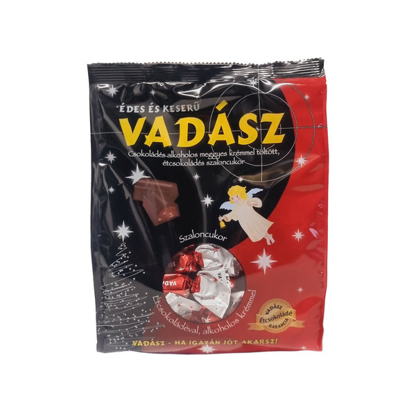 Salonzucker mit Schokolade -Alkoholkirschcremefüllung  mit Zartbitterschokolade VADÁSZ 350g